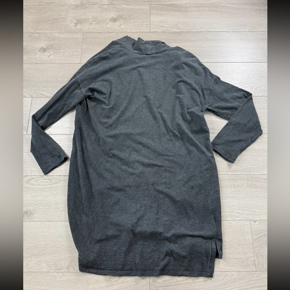 Eileen Fisher Charcoal Gray Open Front Longline Duster Cardigan - Picture 9 of 10